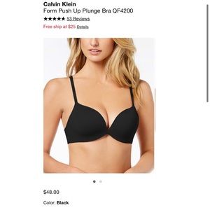 Calvin Klein dark blue Form Push Up Plunge Bra